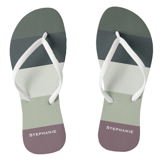 Chanclas Paleta verde venenosa colorida Abstract Stripe Nam (Plantilla)