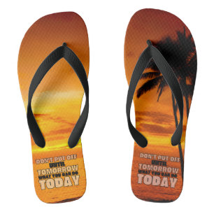 Chanclas Palm beach ocean sunset   frase motivadora