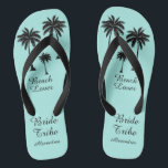 Chanclas Palm Tree Bribe Tribe<br><div class="desc">Golpea la playa con estilo,  con estos impresionantes rollitos de la tribu Beach Lover Bride con palmeras dulces para que te sientas tropical. ¡Espacio para el personalizar con los nombres de las damas de honor! Combina y combina todos tus productos favoritos de Beach Lover de Up On the Mountain.</div>