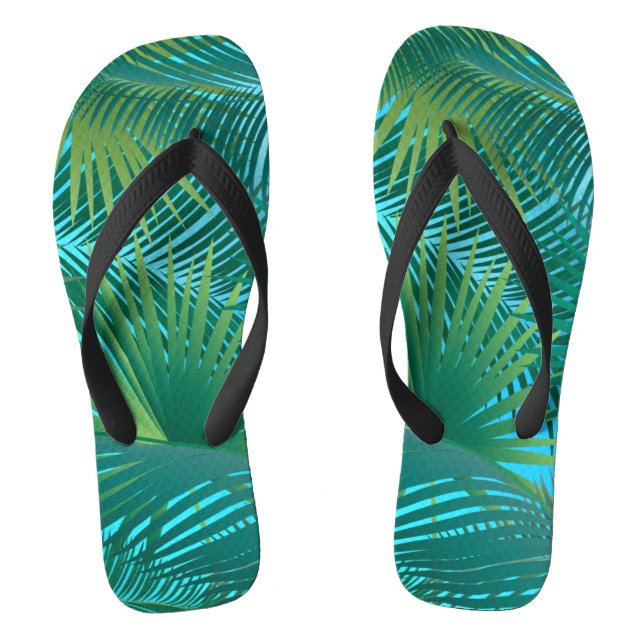 Chanclas Palm Tree tropical deja la jungla verde (Plantilla)