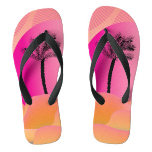 Chanclas Palm Trees Tropicales Ombrado Geométrico Rosa