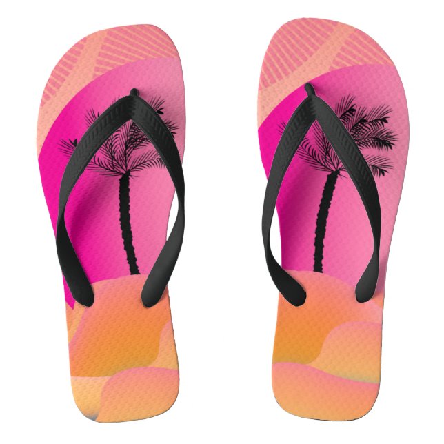 Chanclas Palm Trees Tropicales Ombrado Geométrico Rosa (Plantilla)