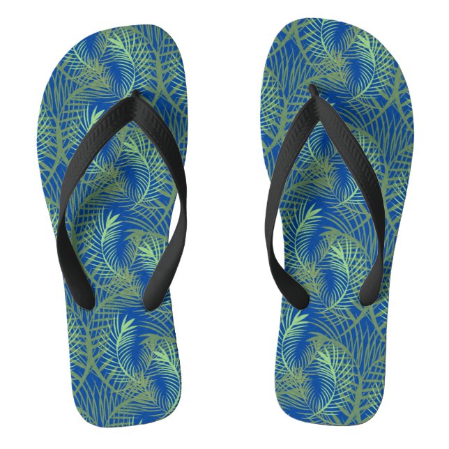 Chanclas Palmera Verde Azul Playa (Plantilla)