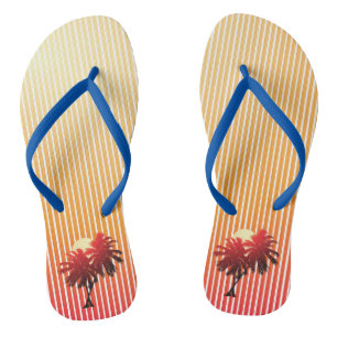 Chanclas Palmeras al Atardecer Vacaciones Tropicales
