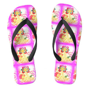 Chanclas palmeras rosas gruesas