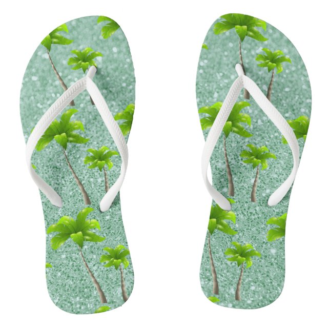 Chanclas Palmeras verdes suaves de la brisa tropical (Plantilla)