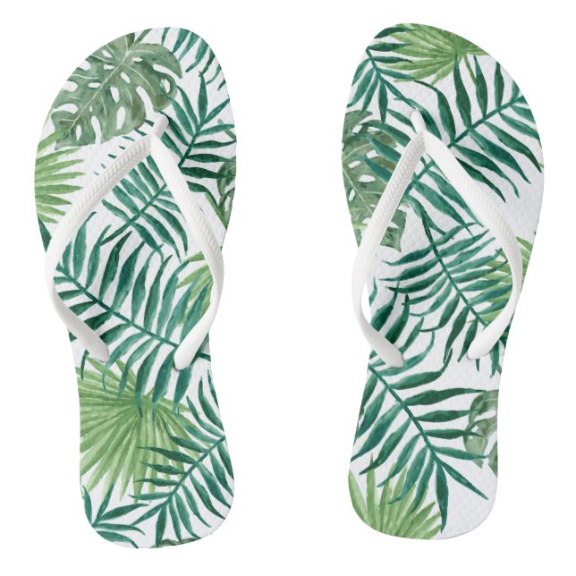 Chanclas Palmeras verdes tropicales (Plantilla)