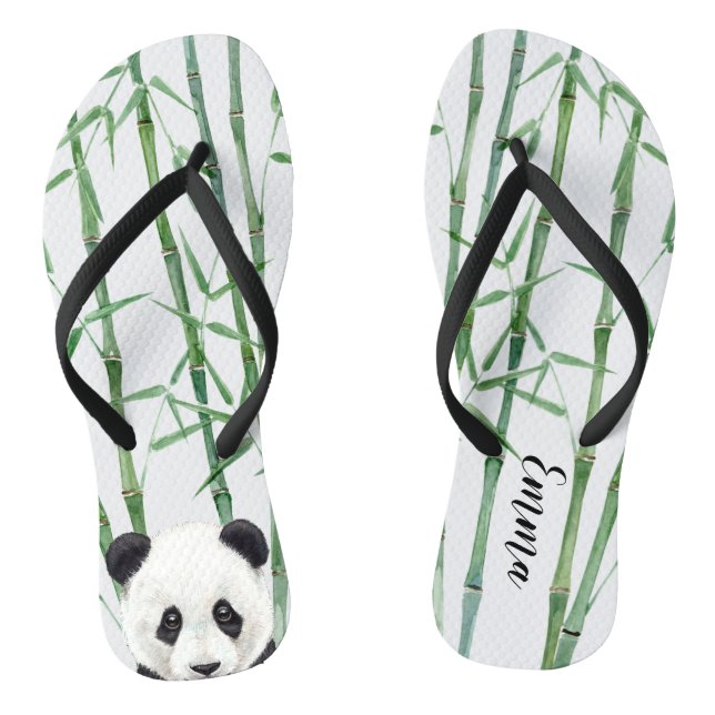 Chanclas Panda con bambú - Añadir tu nombre - Personalizado (Plantilla)