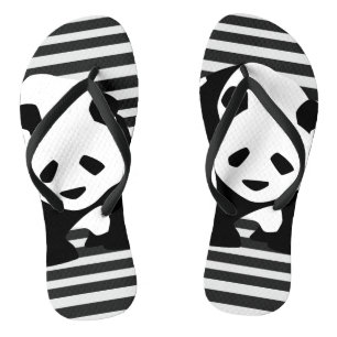 Chanclas Panda gigante y rayas