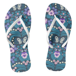 Chanclas Pansias, pájaros y mariposas