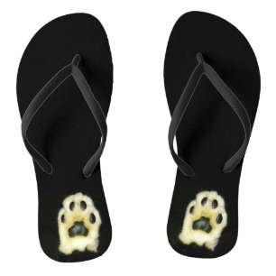 Chanclas Papas de gato blancas y negras