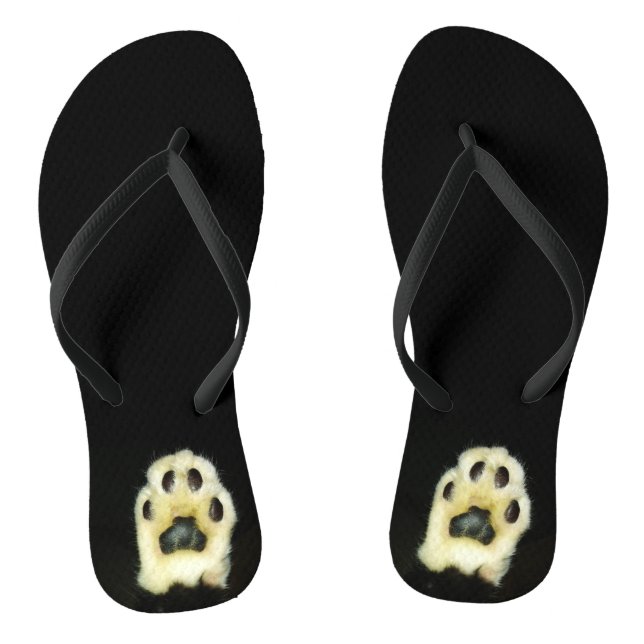 Chanclas Papas de gato blancas y negras (Plantilla)