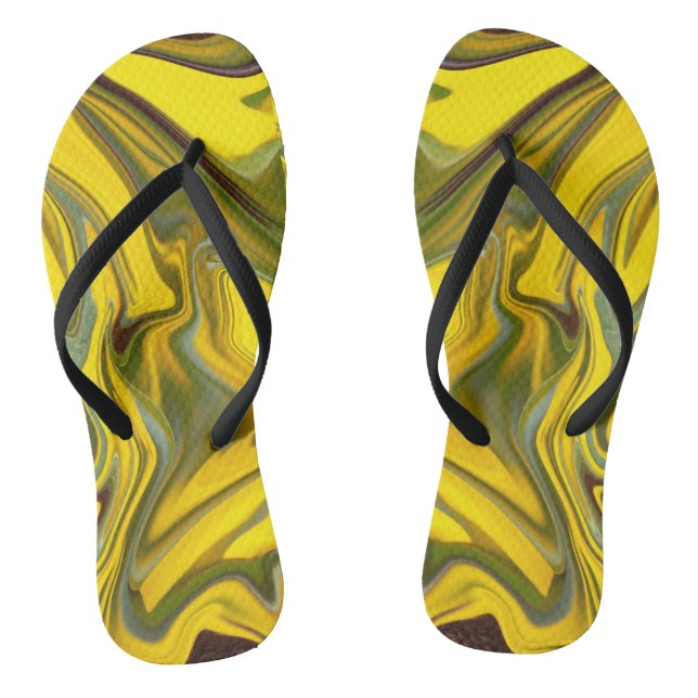 Chanclas Papel digital amarillo de las ondas de mármol-5544 (Plantilla)