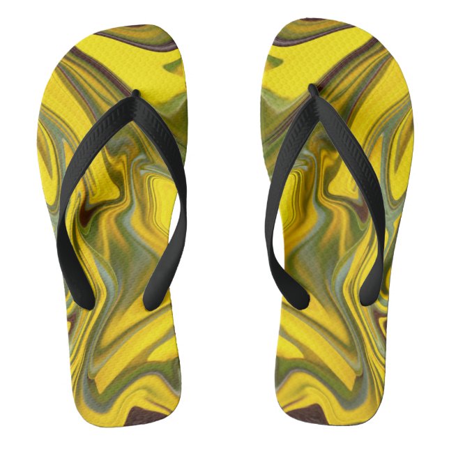 Chanclas Papel Digital Amarillo Ondas de Mármol-55448 (Plantilla)