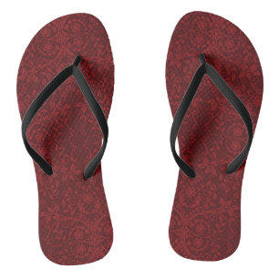 Chanclas Papel pintado floral rojo detallado