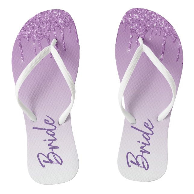 Chanclas Papel Purpurina de goteo morado Novia (Plantilla)