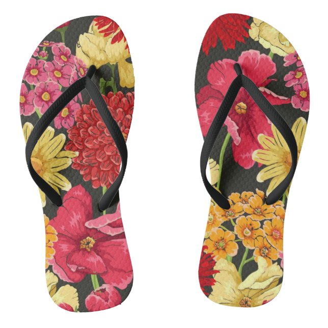 Chanclas Papel tapiz floral de color acuático (Plantilla)