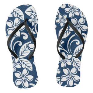 Chanclas Par de Flip Flops ISLAND PLUMERIA (OSCURO AZUL)