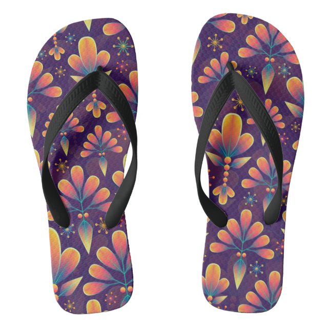 chanclas para adultos con flores en flor (Plantilla)