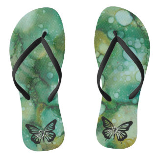 Chanclas para Adultos "Mariposa Polvoreada de Oro 