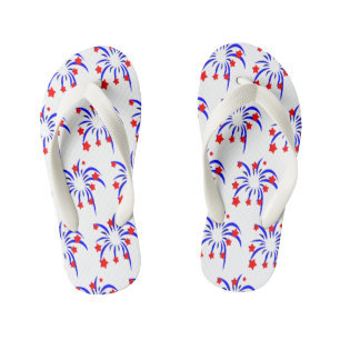 Chanclas Para Niños 4 de julio Fuegos artificiales Niños Flip Flops