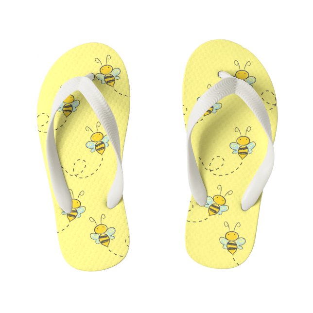 Chanclas Para Niños Abeja ocupada (Plantilla)