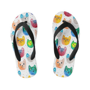 Chanclas Para Niños Acuarela, gatos y amigos