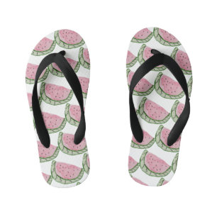 Chanclas Para Niños Acuarela Sandía Doodles Patrón Pintado 