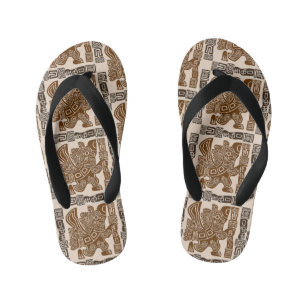 Chanclas Para Niños Águila azteca guerrera arte tribal antiguo