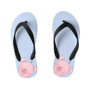 Chanclas Para Niños Alegre Personalizado de cerdo rosa