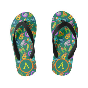 Chanclas Para Niños Alfabeto de animales monogramas para niños