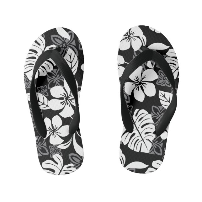 CHANCLAS PARA NIÑOS ALOHA VIERNES (NEGRO Y GRIS) (Plantilla)
