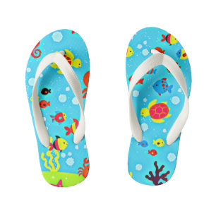 Chanclas Para Niños Amigos subacuáticos, lindos y coloridos,