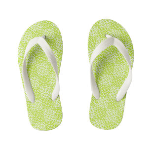 Chanclas Para Niños Amor controlado en verde limón y blanco