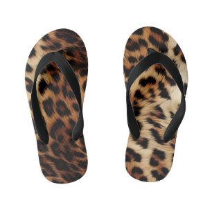 Chanclas Para Niños Animal de leopardo de las cremas marrones