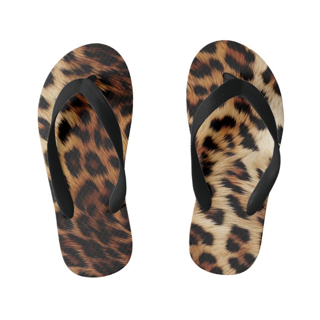 Chanclas Para Niños Animal de leopardo de las cremas marrones (Plantilla)