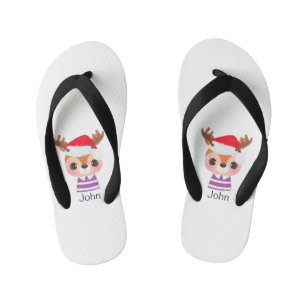 Chanclas Para Niños Animales de invierno de Navidades de renos malcria