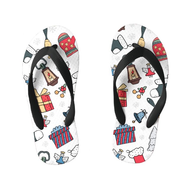 Chanclas Para Niños Año Nuevo: Patrón de vacaciones de Navidades. (Plantilla)
