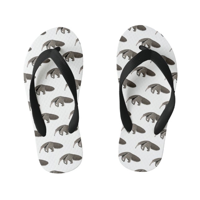 Chanclas Para Niños Anteater personalizado ilustracion (Plantilla)
