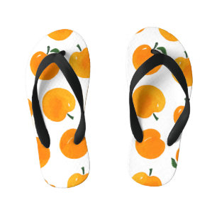 Chanclas Para Niños Apricots Acuarela Vintage de fondo blanco