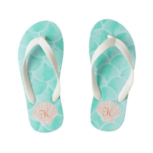 Chanclas Para Niños Aqua Mermaid Scales   Personalizado de conchas