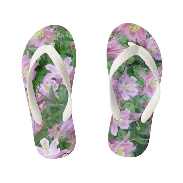 Chanclas Para Niños Aquilegia Flores Niños Flip Flops (Plantilla)