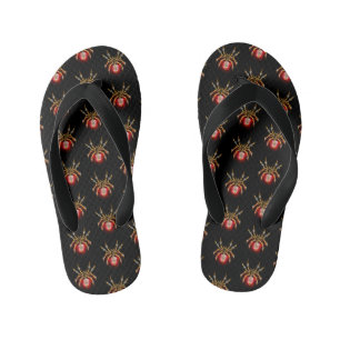 Chanclas Para Niños Araña steampunk sobre negro