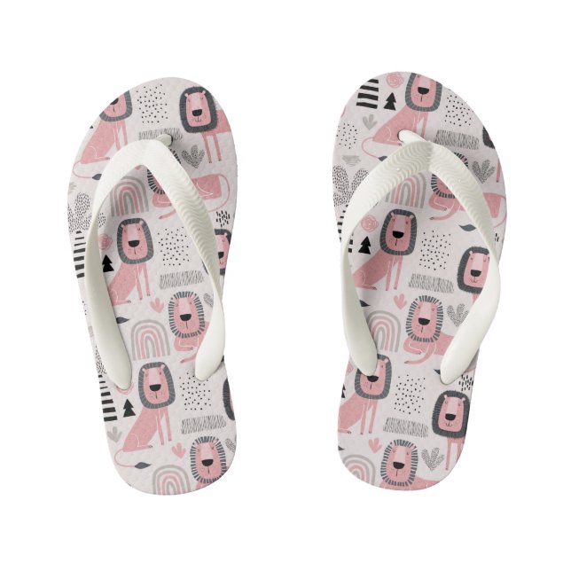 Chanclas Para Niños Arcoíris Boho Rosa Moderno (Plantilla)