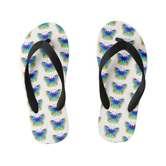 Chanclas Para Niños Arcoiris mariposa Peacock Eye (Plantilla)