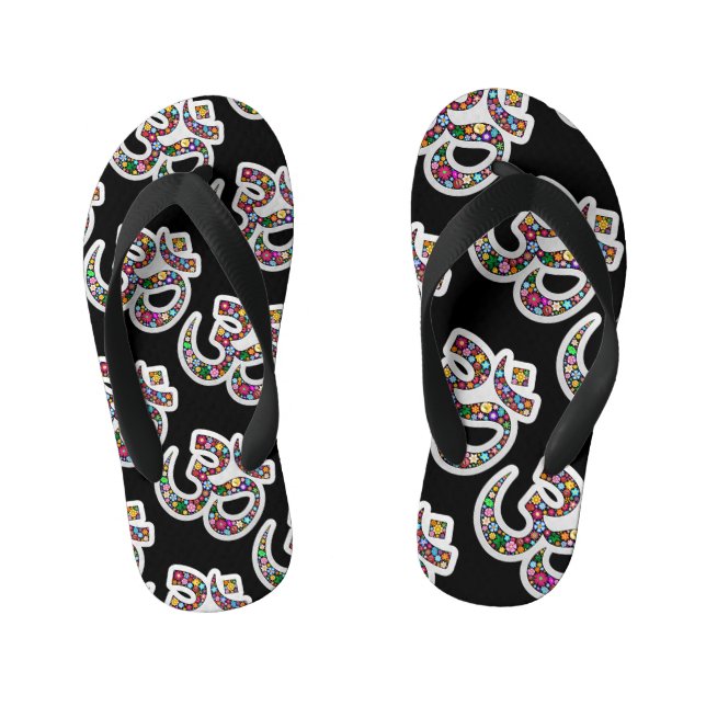 Chanclas Para Niños Arte de Símbolo Floral Namaste (Plantilla)