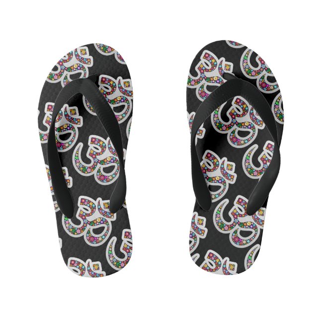 Chanclas Para Niños Arte del símbolo floral Namaste (Plantilla)