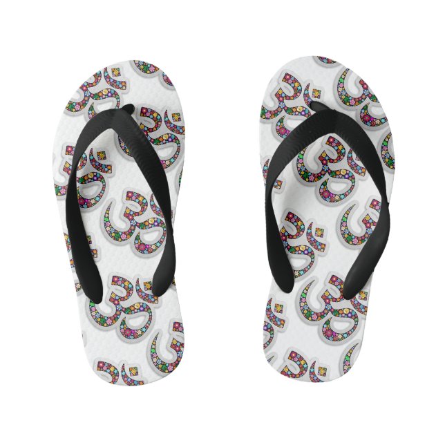 Chanclas Para Niños Arte del símbolo floral Namaste (Plantilla)