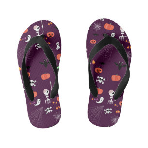 Chanclas Para Niños Arte espeluznante y lindo de Halloween