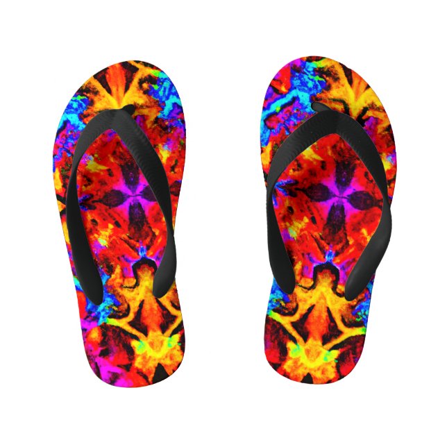 Chanclas Para Niños Artista de colores vivos expresivos (Plantilla)